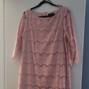 Jessica Howard Blush Lace Long Sleeve Dress